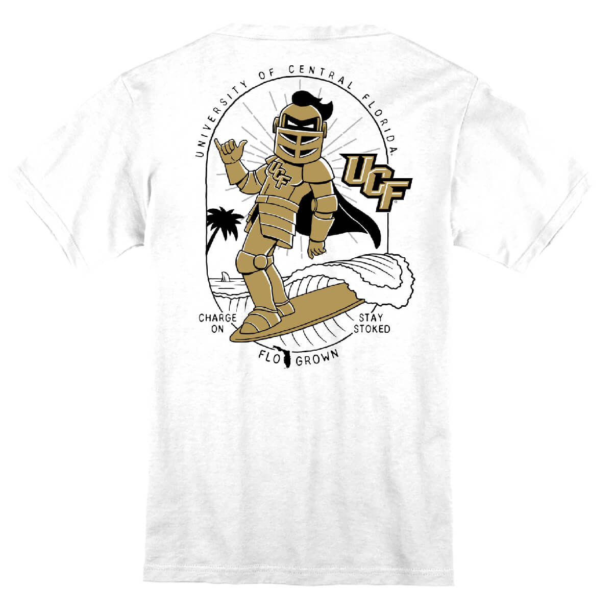 UCF Knights Knightro Surfer Youth Tee Hoodie, Sweatshirt | CoreVibeTees.com (Image 1)