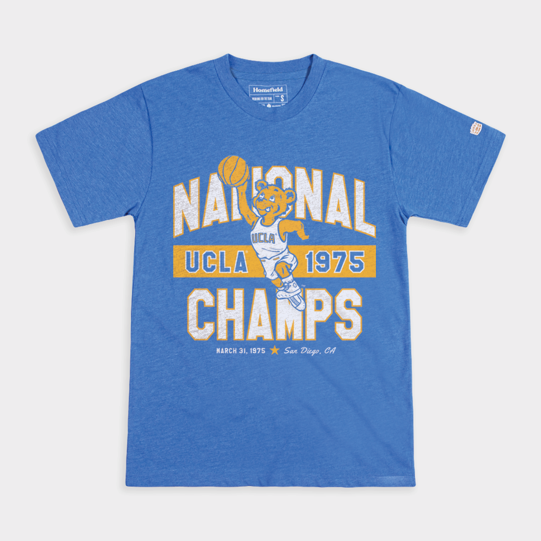 UCLA Men's Basketball 1975 National Champs Tee Hoodie, Sweatshirt | CoreVibeTees.com (Image 1)