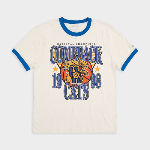 1997-98 Kentucky Basketball "Comeback Cats" Ringer Tee Style001 Hoodie, Sweatshirt | CoreVibeTees.com (Image 1)