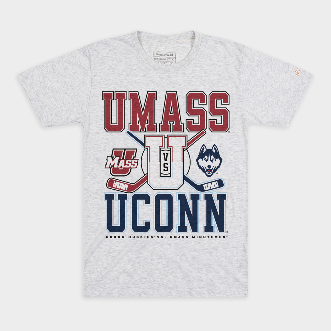 UMass vs. UConn Hockey "U" Game Tee Hoodie, Sweatshirt | CoreVibeTees.com (Image 1)