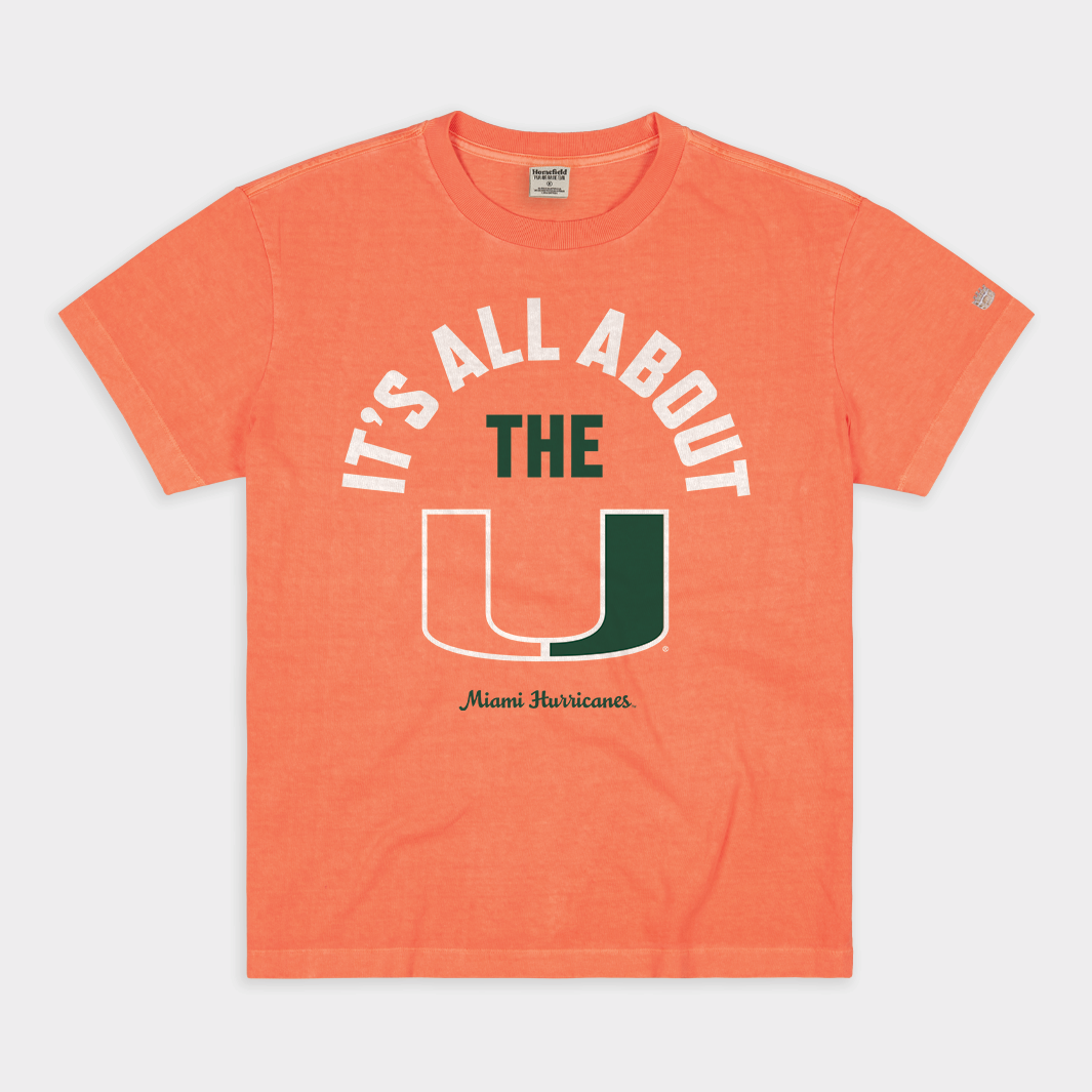 It's All About The U Miami Vintage Heavyweight Tee Hoodie, Sweatshirt | CoreVibeTees.com (Image 1)