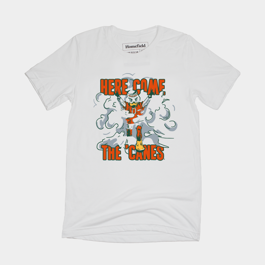 Here Come The ‚ÄòCanes Retro Smoke Tee Style001 Hoodie, Sweatshirt | CoreVibeTees.com
