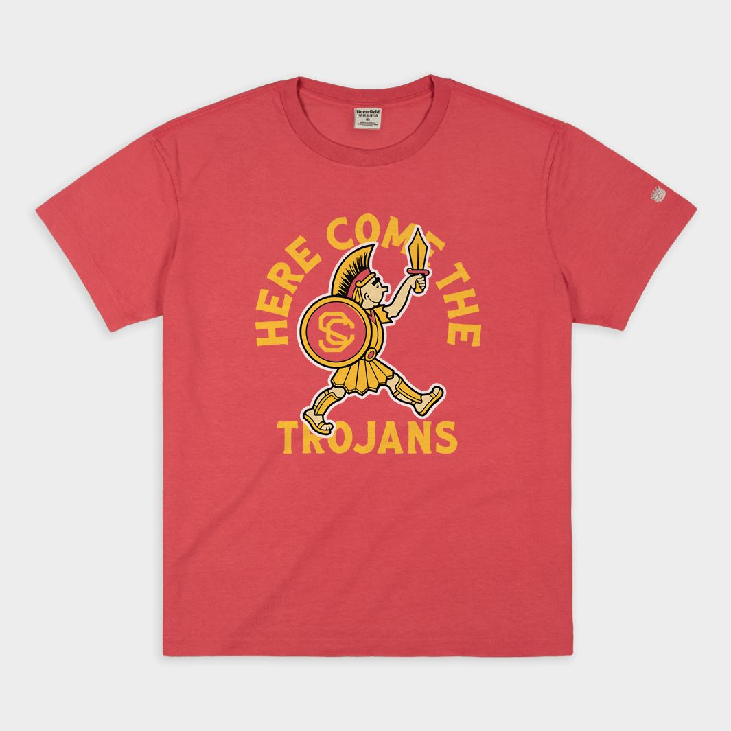 Here Come the Trojans Retro SC Vintage Heavyweight Tee Style001 Hoodie, Sweatshirt | CoreVibeTees.com (Image 1)