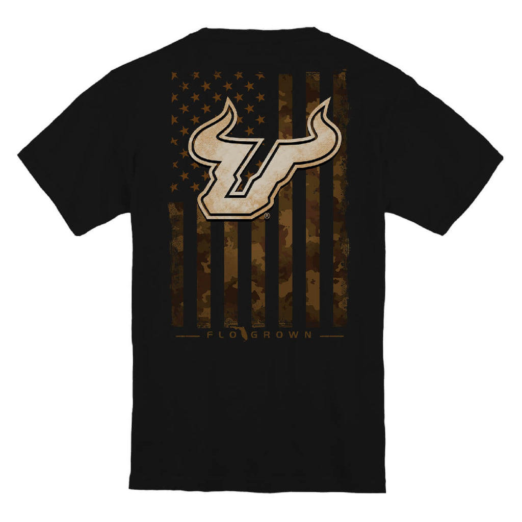 South Florida Bulls US Camo Flag Youth Tee Hoodie, Sweatshirt | CoreVibeTees.com (Image 1)