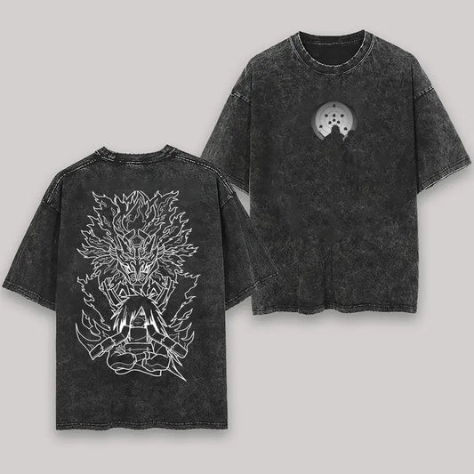 Uchiha Madara Naruto Shirt Vintage Retro Wash Tee Retro Anime 90s Anime Manga Washed Heavy Cotton T-shirt, Gift For Anime Fan, Anime Lover, Manga Lover Gift Gift For Him Gift For Her Sweatshirt, Hoodie, Comfort Colors