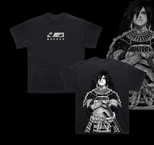 Uchiha Madara x Naruto Anime Double Printed Mineral, Madara Hoodie, Madara Sweater Tee Unisex Oversize Anime Manga Lightweight Cotton T-Shirt, Gift For Anime Fan Lover, Naruto Merch