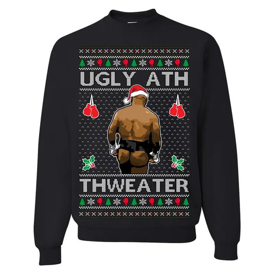 Ugly Ath Sweater Merry Chrithmith, Mike Tyson Butt Viral Ugly Ass Boxing Fight Meme Men Women Funny Ugly Christmas Sweater