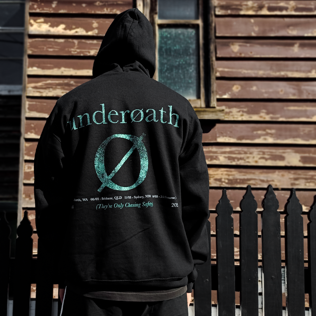 They're Only Chasing Safety 20th Anniv. Tour Hoodie (Black) T-Shirts, Sweatshirt | CoreVibeTees.com (Image 3)