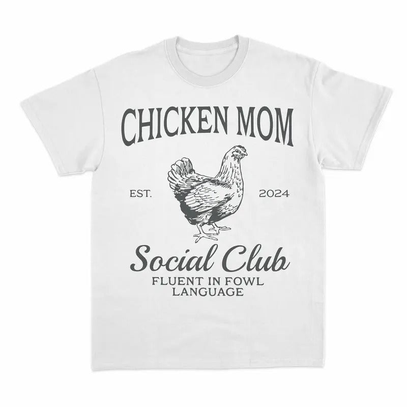 Unisex Funny Chicken Sweatshirt for Women, Chicken Mom Social Club  T-Shirt  , Sweatshirt  and Hoodie