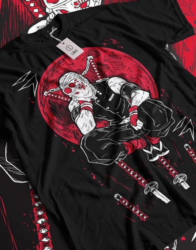 Unisex Uzui Tengen T-Shirt, Demon Slayer Anime Graphic Tee, Sound Hashira Manga Shirt, Otaku Gift for Fans