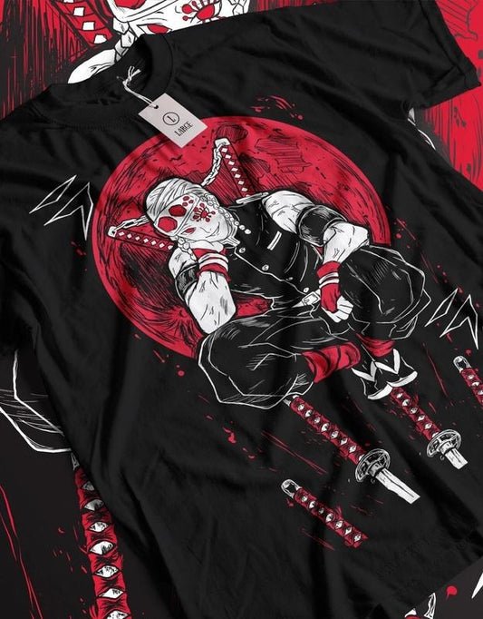 Unisex Uzui Tengen T-Shirt, Demon Slayer Anime Graphic Tee, Sound Hashira Manga Shirt, Otaku Gift for Fans