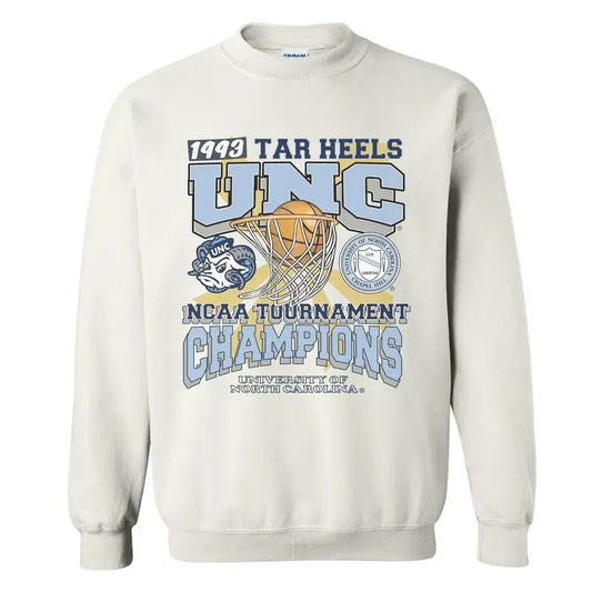 University of North Carolina Tournament Champs NCAA Crewneck Sweatshirt, graphic vintage sports sweatshirt for men