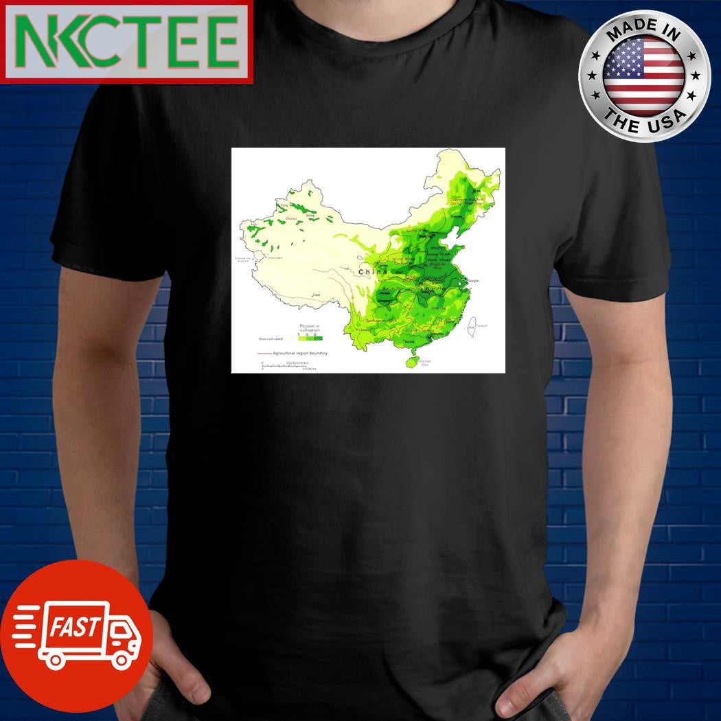 Unsurprisingly, that’s also where most of the fertile land is China map shirt