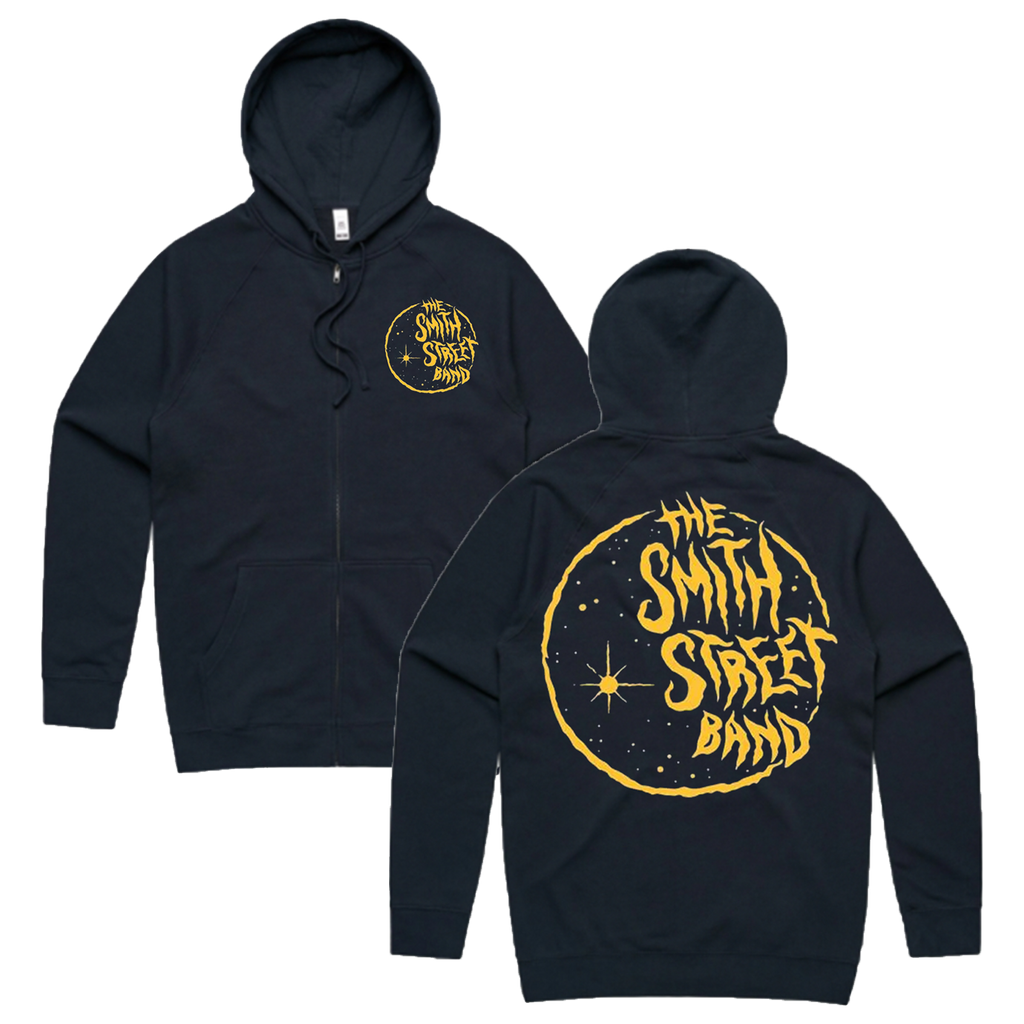 Moon Zip Up Hoodie (Navy) T-Shirts, Sweatshirt | CoreVibeTees.com (Image 1)