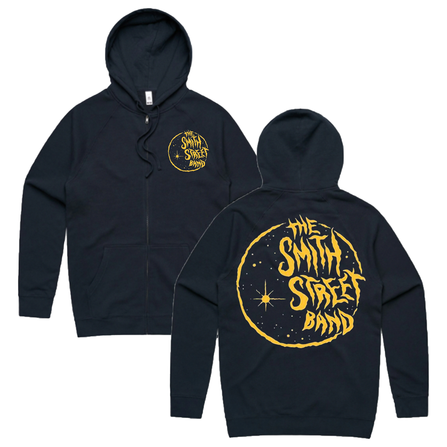 Moon Zip Up Hoodie (Navy) T-Shirts, Sweatshirt | CoreVibeTees.com (Image 1)
