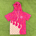 BatWrapz Baseball Pink Ice Cream Short Sleeve Performance Hoodie - Youth T-Shirts, Sweatshirt | CoreVibeTees.com (Image 1)