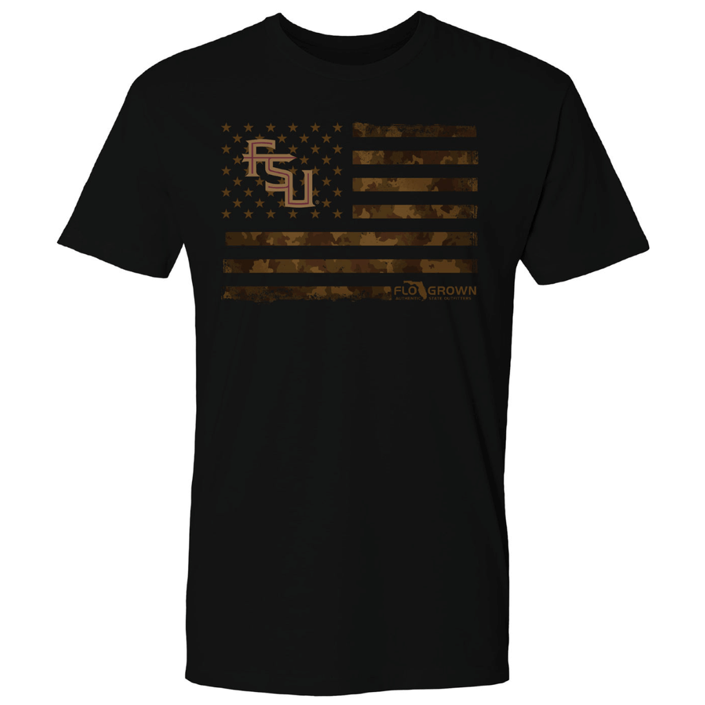 Florida State Seminoles US Camo Flag Color Tee Hoodie, Sweatshirt | CoreVibeTees.com