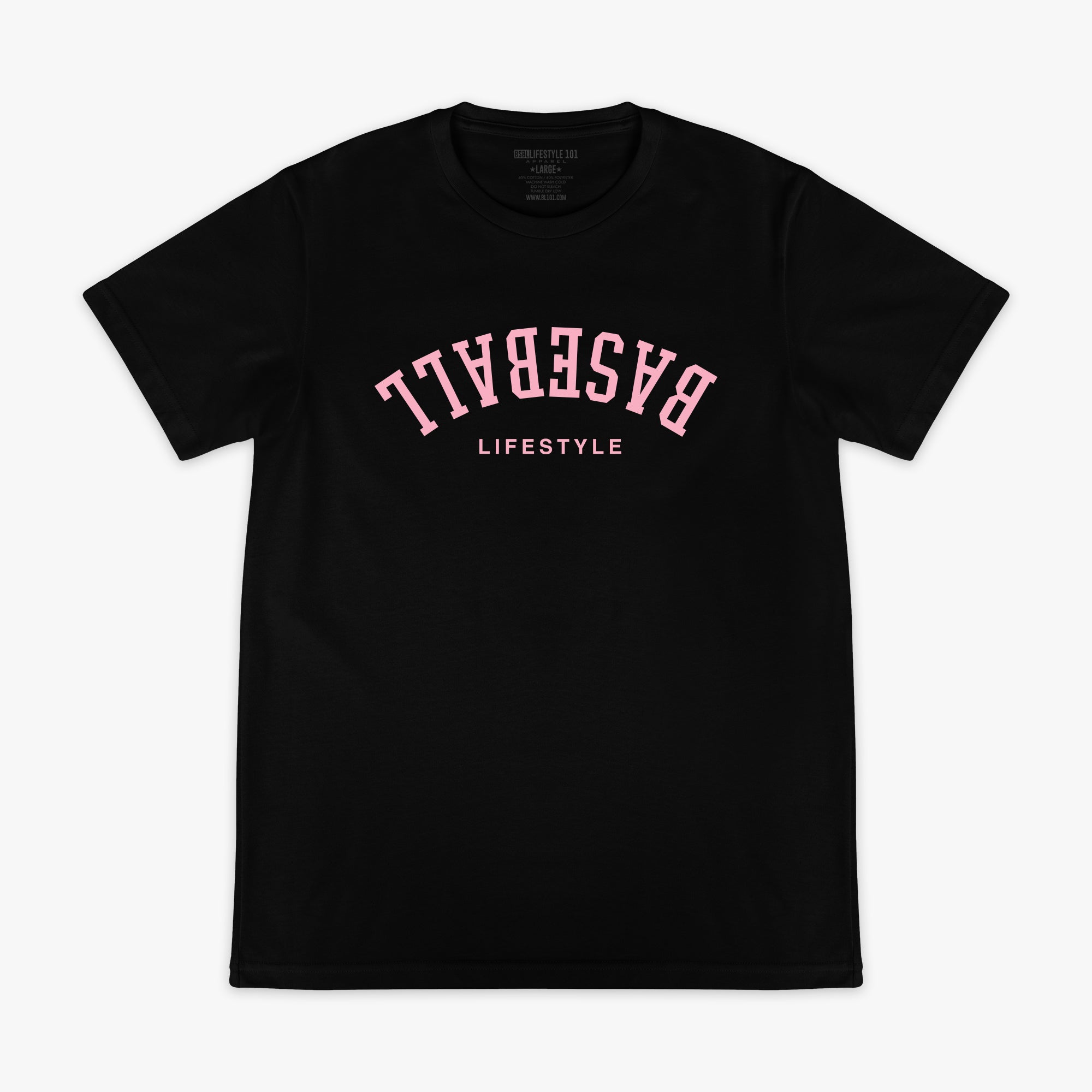 Upside Down Baseball Tee - Black/Pink Hoodie, Sweatshirt | CoreVibeTees.com (Image 1)