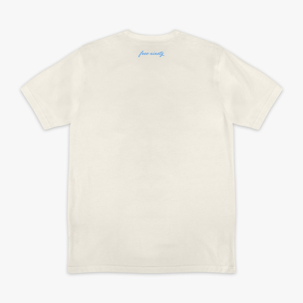 Upside Down Baseball Tee - Cream/Light Blue Hoodie, Sweatshirt | CoreVibeTees.com (Image 2)
