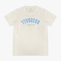 Upside Down Baseball Tee - Cream/Light Blue Hoodie, Sweatshirt | CoreVibeTees.com (Image 1)