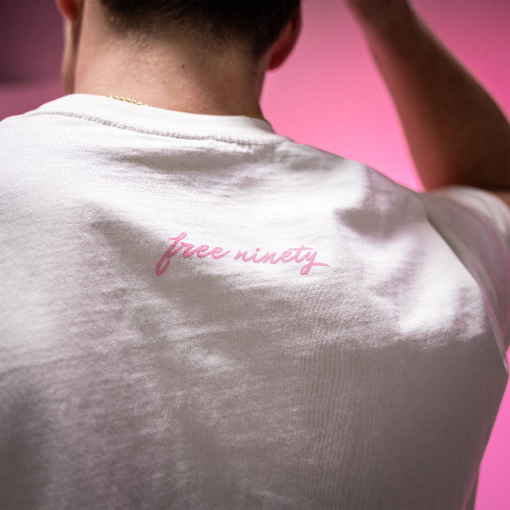 Upside Down Baseball Tee - Cream/Pink Hoodie, Sweatshirt | CoreVibeTees.com (Image 4)