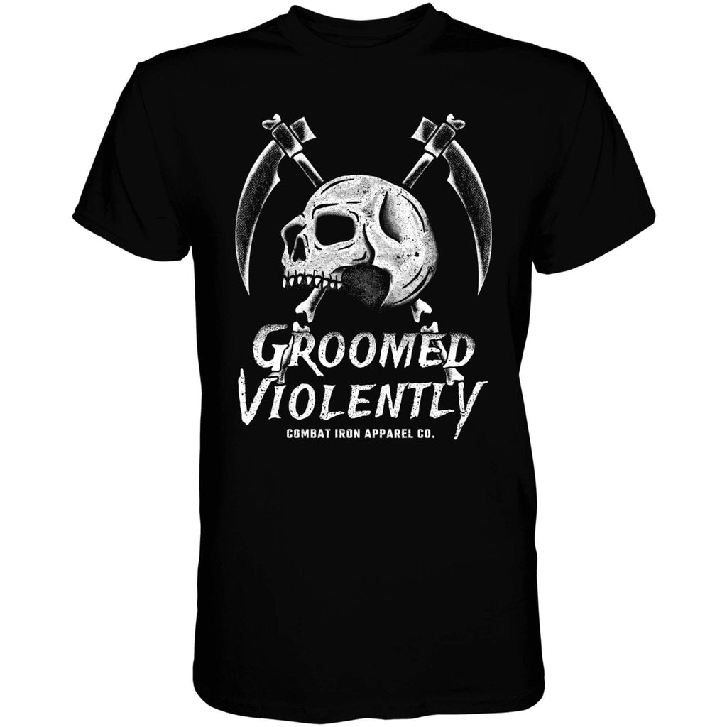 Groomed Violently Skull Men's T-Shirt Hoodie, Sweatshirt | CoreVibeTees.com (Image 1)
