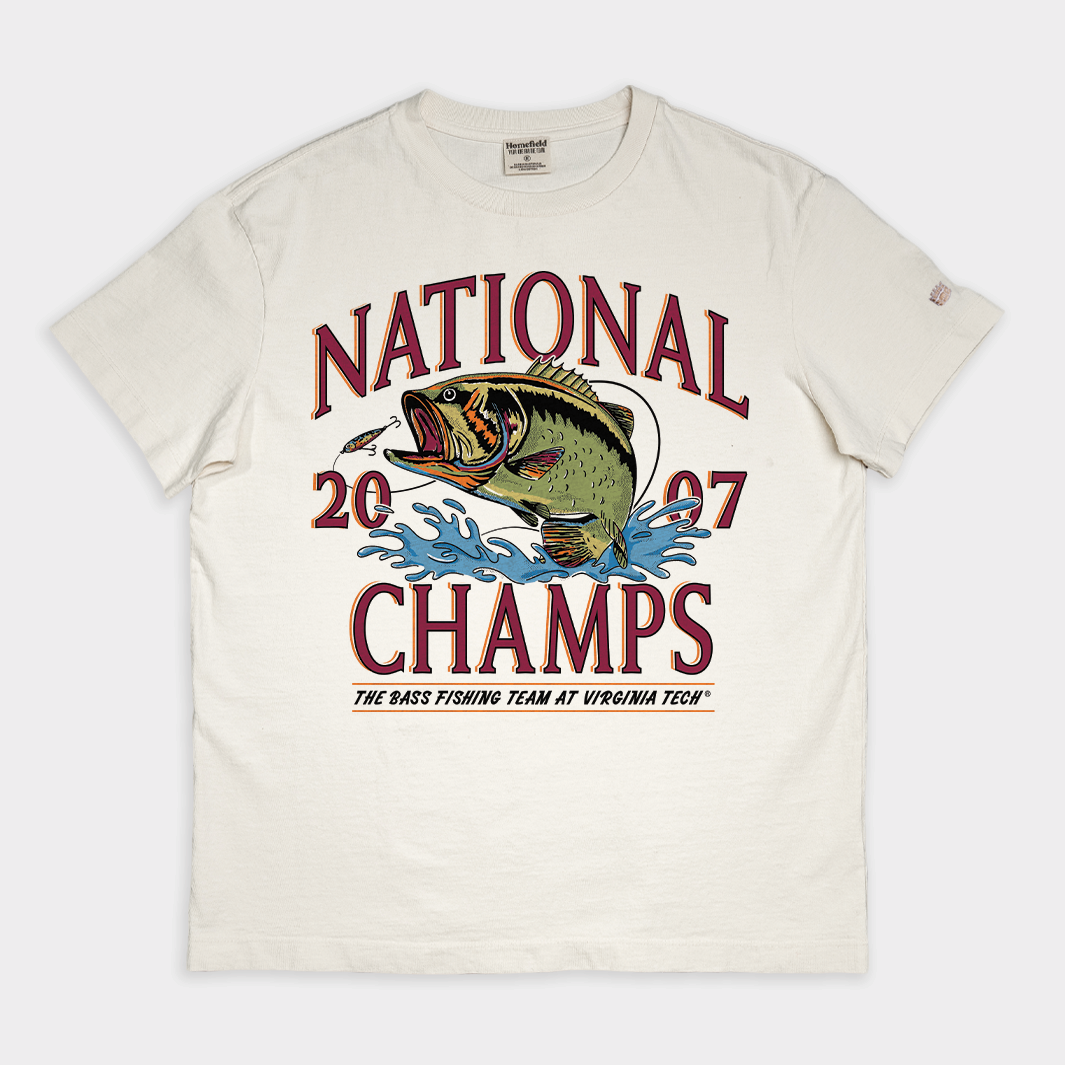 Virginia Tech 2007 Bass Fishing Vintage Heavyweight Tee Style001 Hoodie, Sweatshirt | CoreVibeTees.com (Image 1)