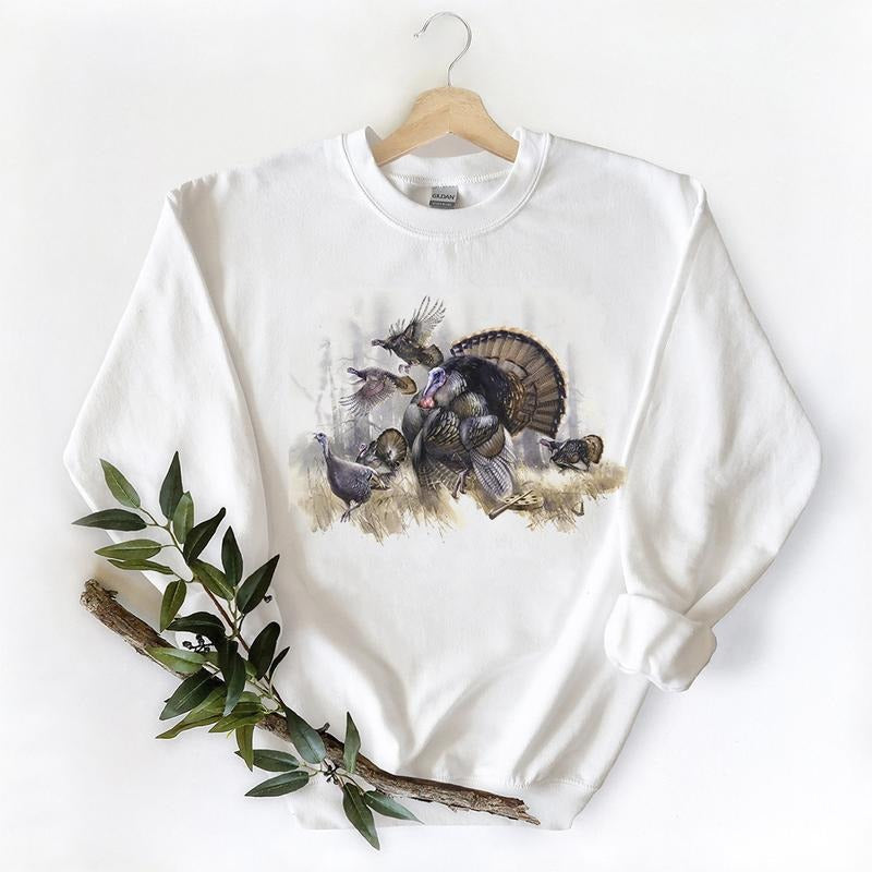 VPA- Retro Turkey Shirt, Animal Lover Hunting Mallard Vintage Fall Gobbler T-shirt Sweatshirt Hoodie Unisex cotton Menswear Day