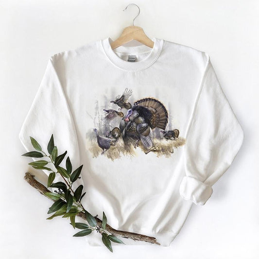 VPA- Retro Turkey Shirt, Animal Lover Hunting Mallard Vintage Fall Gobbler T-shirt Sweatshirt Hoodie Unisex cotton Menswear Day