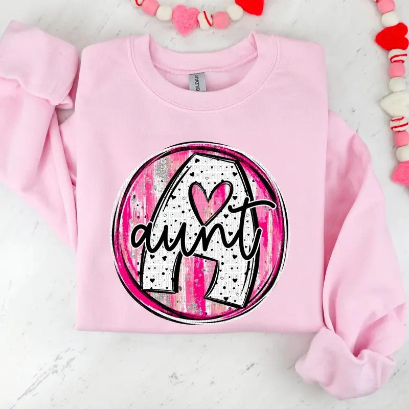 Valentine Circle Name Pink Unisex Gildan Sweatshirt - Lots of Names Available T-Shirts, Hoodie | CoreVibeTees.com
