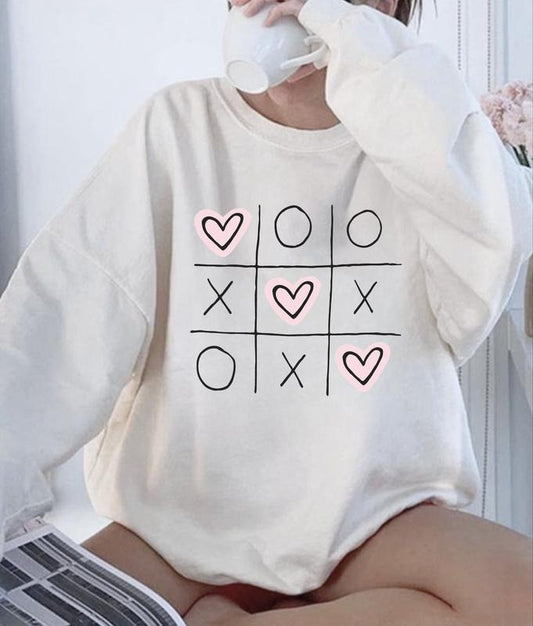 Valentine XOXO Sweatshirt, XOXO Heart Sweater, Women Love Heart Cute Crewneck, Valentine's Day Sweater, Valentine Gift