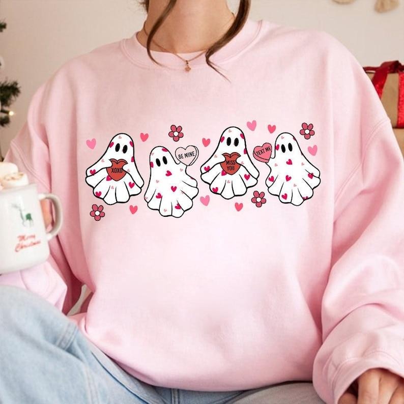 Valentine's Day Ghost Shirt, Trending Tiktok, Valentine Trending, Will you be My Boo Shirt, Girl Ghost Shirt