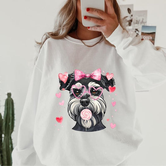 Valentines Schnauzer Sweatshirt ~ Sweatshirt Unisex Apparel Relaxed Fit Printed in the USA Clothing Womenswear Casual and Comfortable
