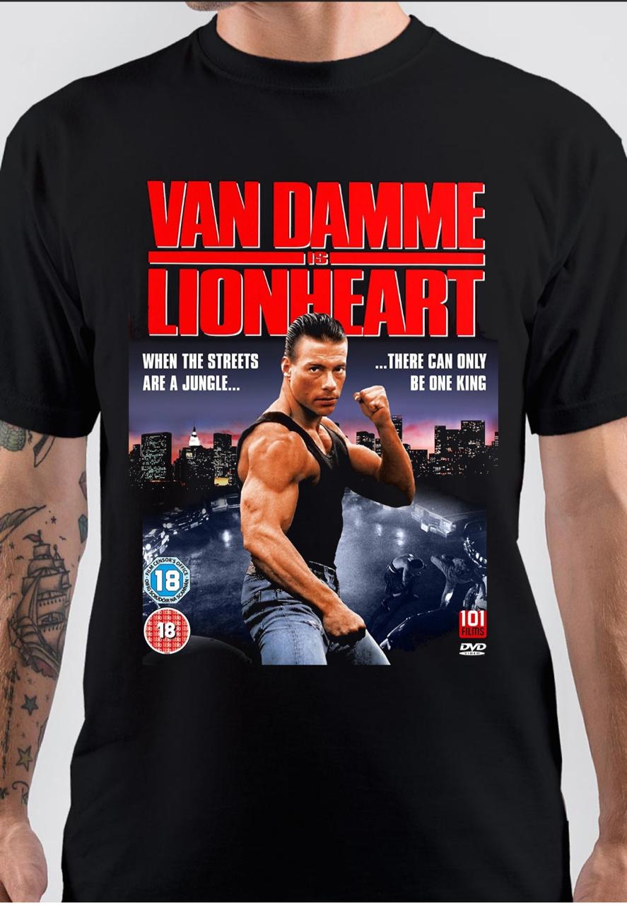 Van Damme Lionheart Black T-Shirt Hoodie, Sweatshirt | CoreVibeTees.com