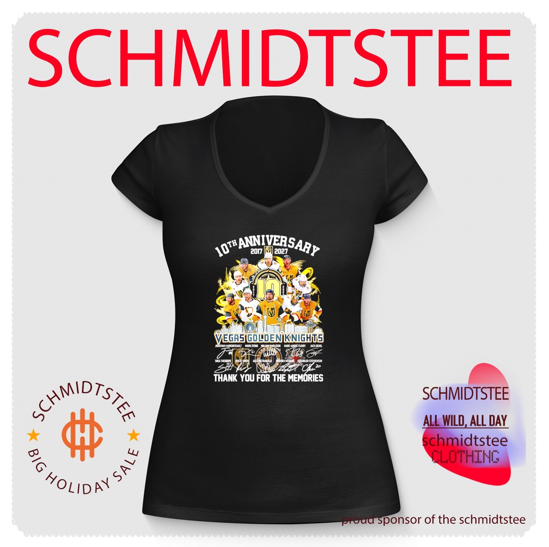 Vegas Golden Knights 10th Anniversary 2017 2027 thank you for the memories shirt
