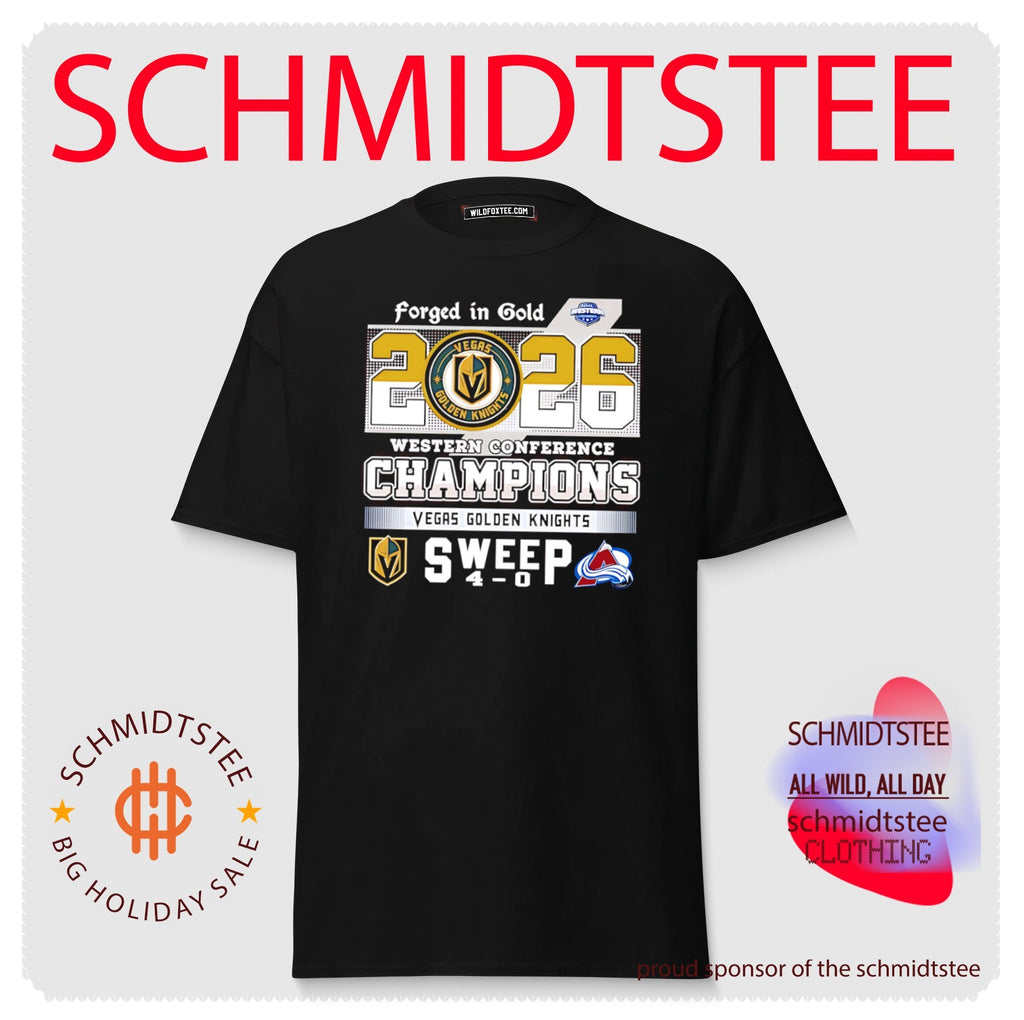 Vegas Golden Knights 2026 Western Conference Champions Seep 4-0 Forged in Gold shirt