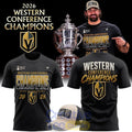 Vegas Golden Knights Heather Charcoal 2026 NHL Western Conference Champ 2-Sided T-Shirt