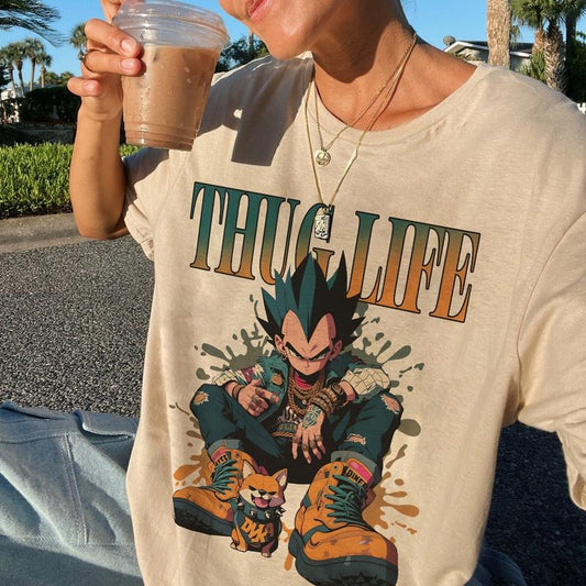 Vegeta Thuglife Tshirt, Dragon Ball Tshirt, Anime TShirt, Anime Sweater A2