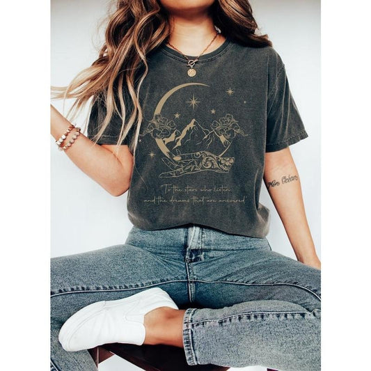 Velaris Shirt, SJM merch, To The Star Who Listen, Gold print Velaris, The Night Court t-shirt, SJM merch, A court of Thorns