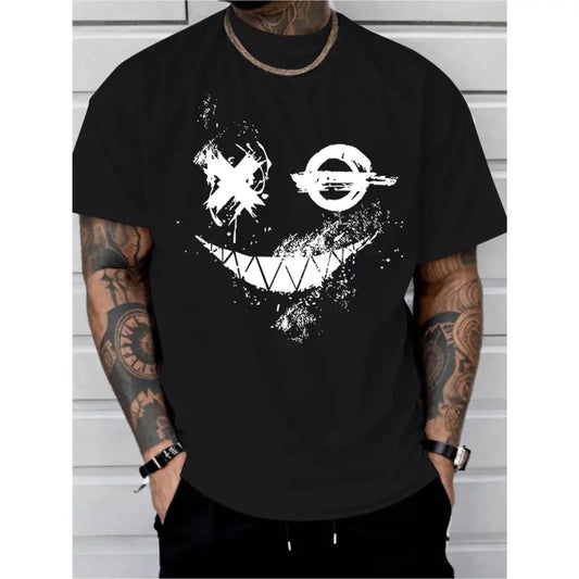Vibrant Smiling Face Graphic Tee - T-Shirts for Men and Women - Unisex Casual Short Sleeve Summer T-Shirt with Fun Design and Relaxed Fit Made in USA