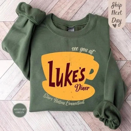 Victoria Maxwell, Unisex Graphic Sweater, Luke's Diner Sweatshirt, Stars Hollow Luke's Diner Sweater, Autumn Festival Sweatshirt, Stars Hollow Sweatshirt
