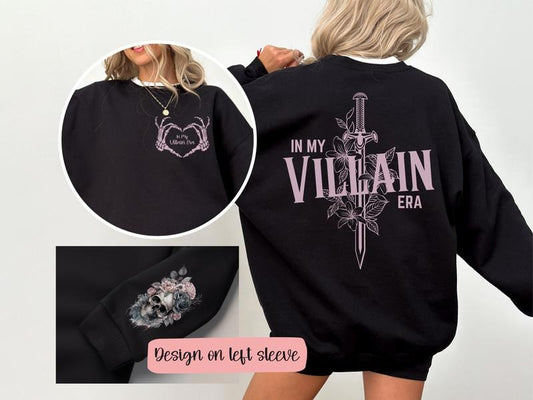 Villain Era Sweatshirt, Dark Academia Hoodie, Dark Romance Sweatshirt, Morally Grey Shirt, Bookish Unisex Soft Comfort Crewneck Pullover Long Sleeves Graphic Fabric Sweater