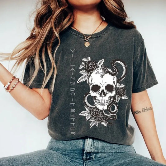 Villains Do It Better Shirt Villain Era Dark Romance Shirt Book Boyfriend Shirt Funny Reading Shirt Reading Top Bookish Apparel Morally Grey