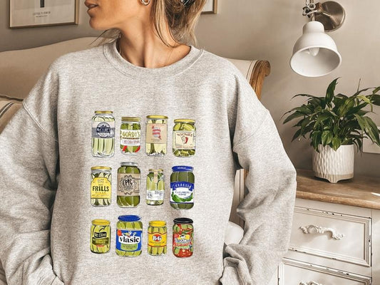 Vintage Canned Pickles Sweatshirt, Pickle Crewneck, Pickle Crewneck Sweatshirt, Pickle Lovers Hoodie, Pickle Crewneck Sweatshirt, Canning Sweater, Funny Christmas Valentine Birthday Gift
