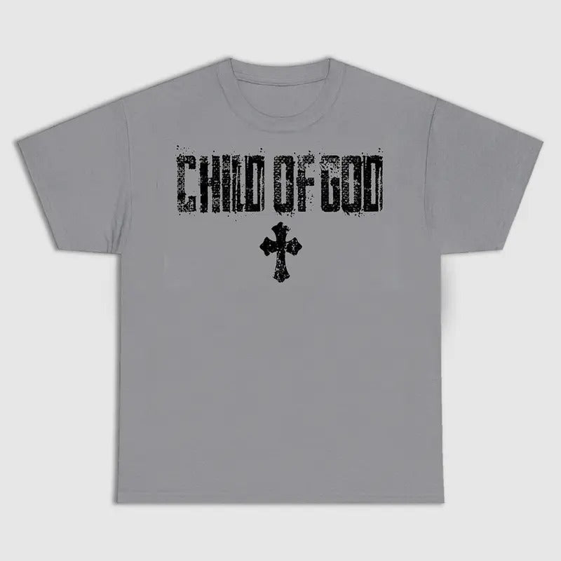 Vintage Child Of God Tshirt Cross Graphic Print Cotton T-shirt Gildan Size S-5XL, T-shirt, personalized shirt, Gothic, Y2K, Unisex Sweatshirt Hoodie
