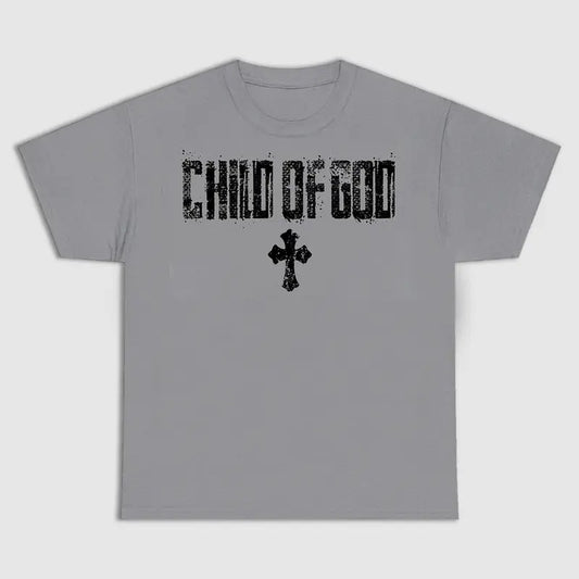 Vintage Child Of God Tshirt Cross Graphic Print Cotton T-shirt Gildan Size S-5XL, T-shirt, personalized shirt, Gothic, Y2K, Unisex Sweatshirt Hoodie