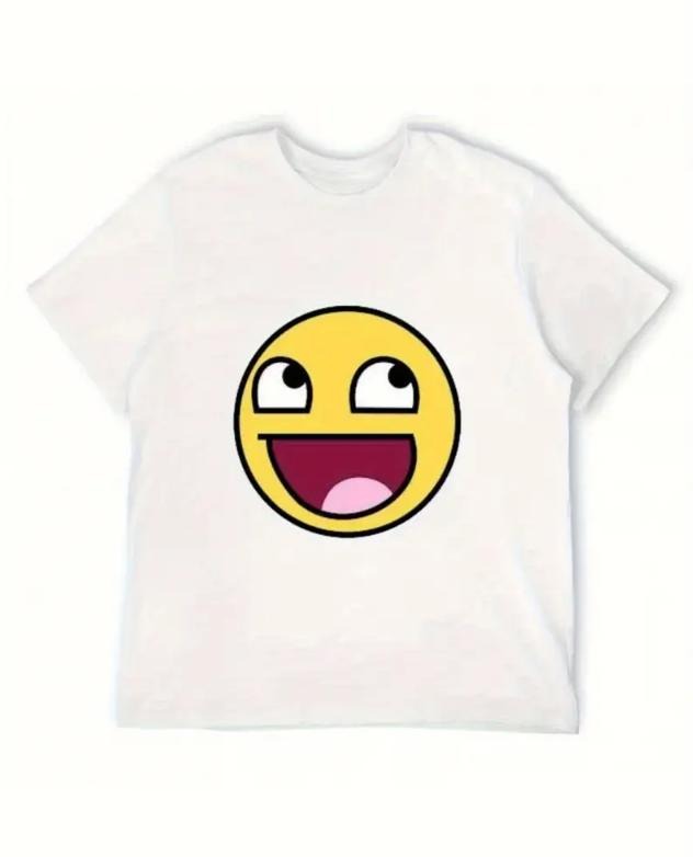 Vintage Epic Face Anime Graphic T-Shirt, Short Sleeve Tee, Retro Anime Style, Unisex Menswear Womenswear Top, Casual Cotton Tee