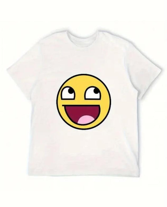 Vintage Epic Face Anime Graphic T-Shirt, Short Sleeve Tee, Retro Anime Style, Unisex Menswear Womenswear Top, Casual Cotton Tee