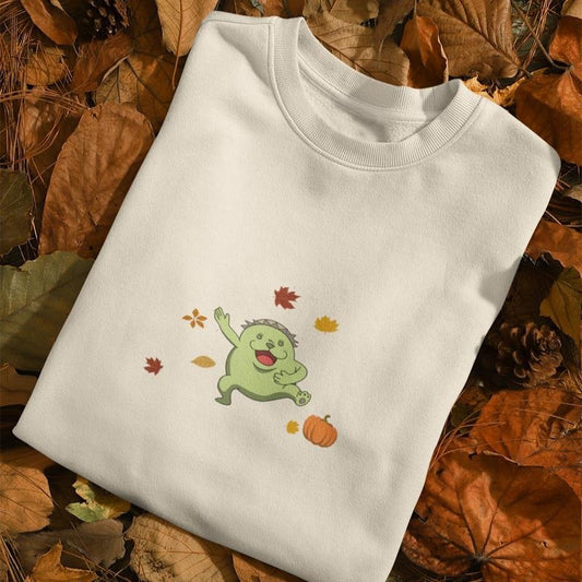 Vintage Fall Hoodie Sweatshirt Inspired JuJutsu Kaisen Cursed Doll Pumpkin Leaves Anime Manga Inspired Clothing Collar Graphic