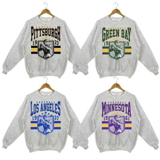 Vintage Football Sweatshirt Sport Grey Color, Football Gifts, Unisex Sweatshirts